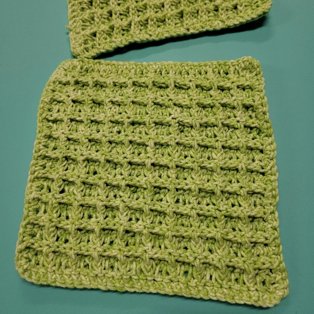 New Handmade Crocheted Facecloths Wash Cloths Set